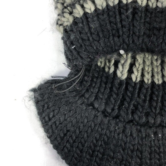 BKE BEANIE HAT CAP POM ACRYLIC GRAY PINK BEIGE ONE SIZE FITS MOST OSFM CAP - Picture 4 of 13